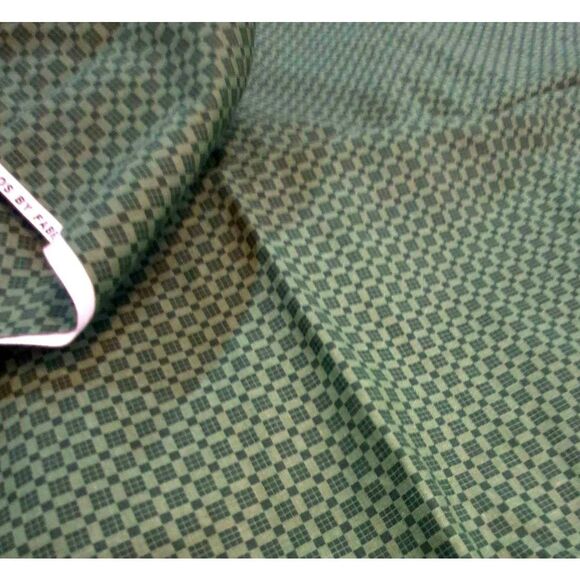 Fabric, Green Cotton Checked Calico, 2 yds x 45" ozark calicos - Picture 5 of 7